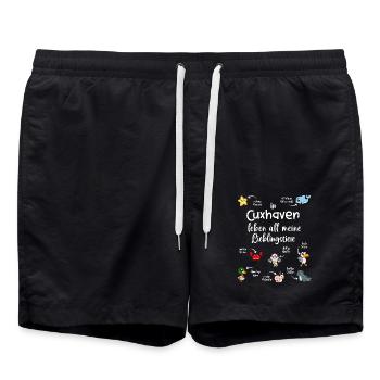 Meine Lieblingstiere in Cuxhaven - Badeshorts - Schwarz - Vorne - AI Model Male 185 light (185cm)