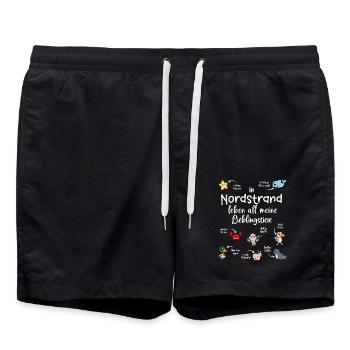 Meine Lieblingstiere in Nordstrand - Badeshorts - Schwarz - Vorne - AI Model Male 185 light (185cm)
