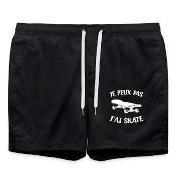 Je Peux Pas J'ai Skate Skater Skateboard Cadeau - Short de bain - noir - Devant - AI Model Male 185 light (185cm)