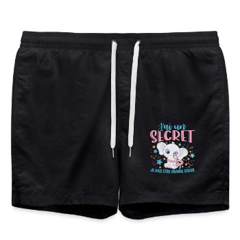 J'ai Un Secret Je Vais Être Grande Soeur - Short de bain - noir - Devant - AI Model Male 185 light (185cm)