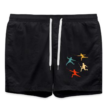 Fechten - Badeshorts - Schwarz - Vorne - AI Model Male 185 light (185cm)
