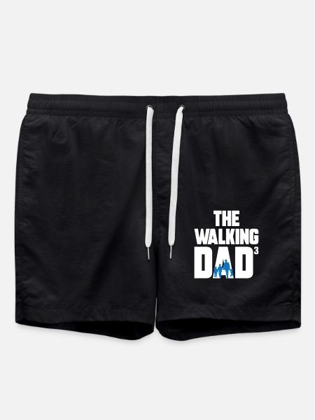 The Walking Dad 3 Saunter Dad Sohn Vatertag - Badeshorts - Schwarz