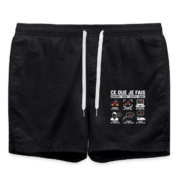 Ce Que Je Fais Pendant Mon Temps Libre Tracteur - Short de bain - noir - Devant - AI Model Male 185 light (185cm)