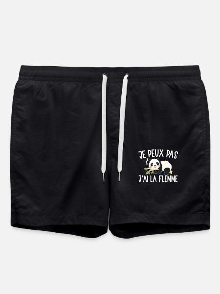 Je Peux Pas J'ai La Flemme - Short de bain - noir