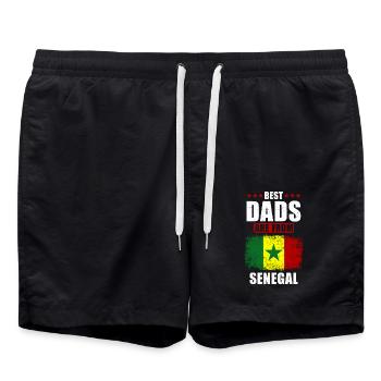 Les meilleurs pères sont du Sénégal - Short de bain - noir - Devant - AI Model Male 185 light (185cm)