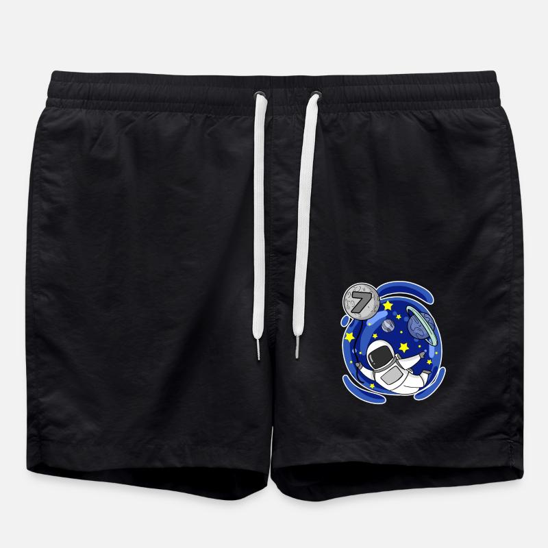 7 Jahre alt Junge - 7 Geburtstag - Ich bin 7 - Badeshorts - Schwarz