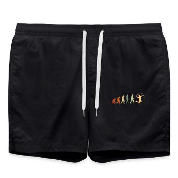 Evolution Badminton Geschenk für Badminton Spieler - Badeshorts - Schwarz - Vorne - AI Model Male 185 light (185cm)