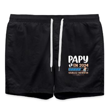 Papy En 2024 Veuillez Patienter - Short de bain - noir - Devant - AI Model Male 185 light (185cm)