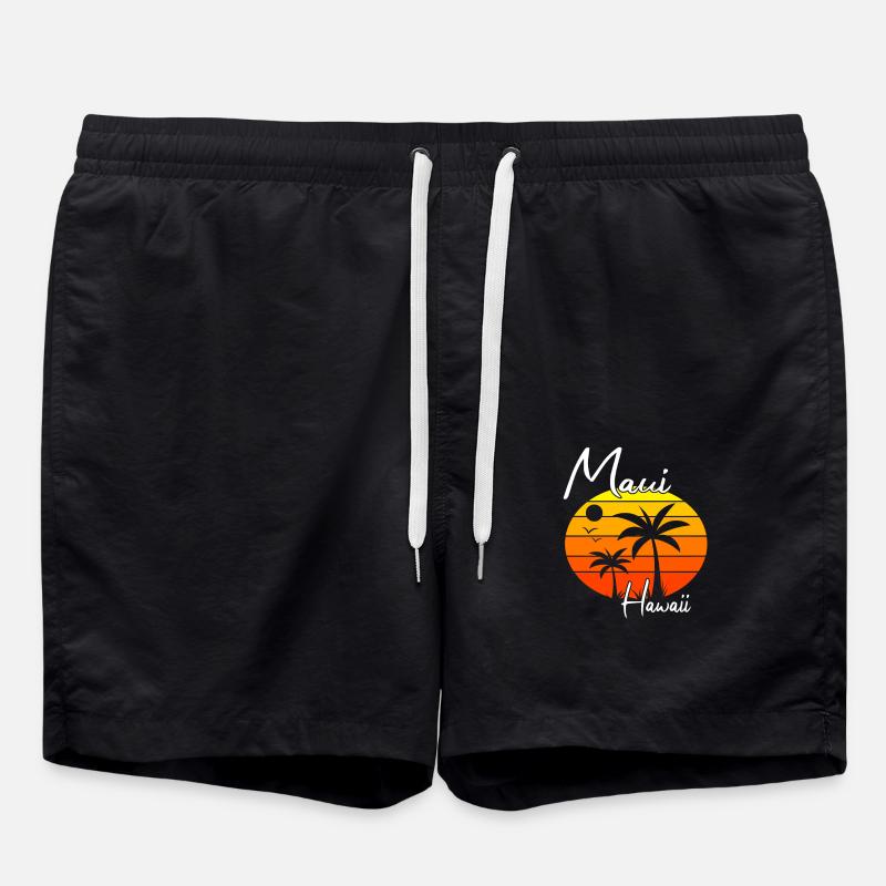 Maui Hawaii Sunset - Swim Trunks - black
