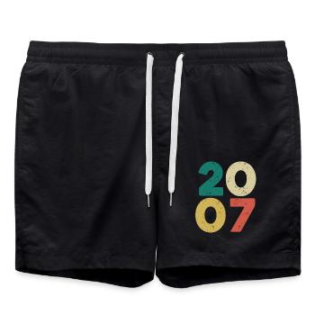 2007 - Vintage 2007 Retro Vintage - Swim Trunks - black - Front - AI Model Male 185 light (185cm)
