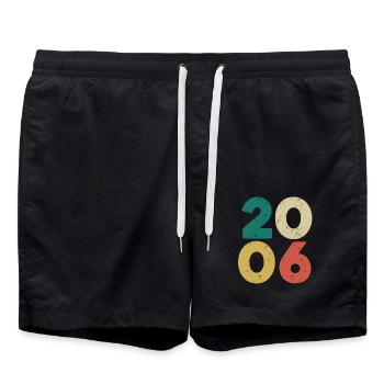 2006 - Millésime 2006 Rétro Vintage - Short de bain - noir - Devant - AI Model Male 185 light (185cm)