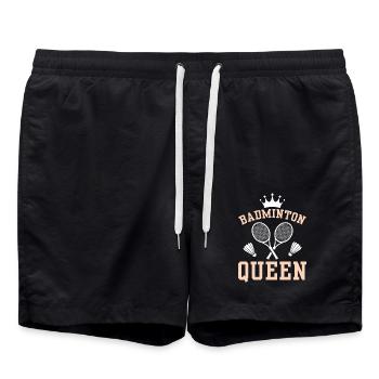 Badminton Queen - La Reine Du Badminton - Short de bain - noir - Devant - AI Model Male 185 light (185cm)