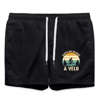 Papou Qui Déchire À Vélo - Short de bain - noir - Devant - AI Model Male 185 light (185cm)