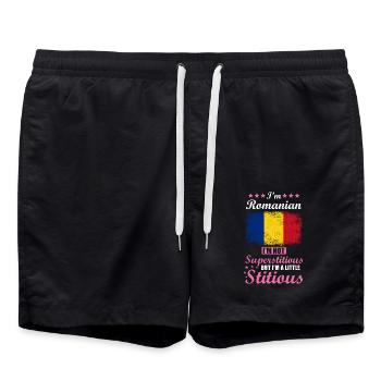 Cadeau roumain drôle disant Roumanie - Short de bain - noir - Devant - AI Model Male 185 light (185cm)