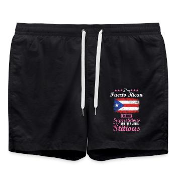 Puerto Rican Gift Funny Saying Puerto - Swim Trunks - black - Front - AI Model Male 185 light (185cm)