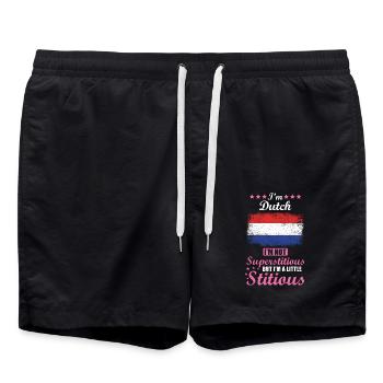Cadeau de femme hollandaise drôle disant Hollande - Short de bain - noir - Devant - AI Model Male 185 light (185cm)