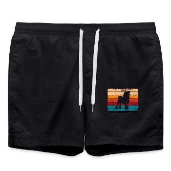 Poodle dog lover Retro vintage Gift idea - Badeshorts - Schwarz - Vorne - AI Model Male 185 light (185cm)