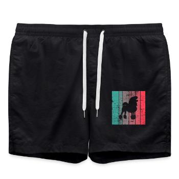 Caniche amoureux des chiens Retro vintage Idée cadeau - Short de bain - noir - Devant - AI Model Male 185 light (185cm)