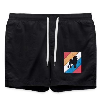 Caniche amoureux des chiens Retro vintage Idée cadeau - Short de bain - noir - Devant - AI Model Male 185 light (185cm)