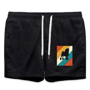 Poodle dog lover Retro vintage Gift idea - Badeshorts - Schwarz - Vorne - AI Model Male 185 light (185cm)