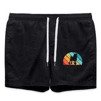 Poodle dog lover Retro vintage Gift idea - Swim Trunks - black - Front - AI Model Male 185 light (185cm)