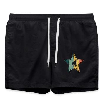 Poodle dog lover Retro vintage Gift idea - Badeshorts - Schwarz - Vorne - AI Model Male 185 light (185cm)