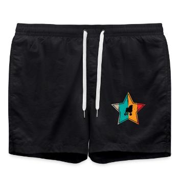 Poodle dog lover Retro vintage Gift idea - Badeshorts - Schwarz - Vorne - AI Model Male 185 light (185cm)