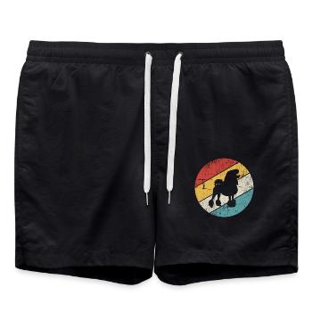 Caniche amoureux des chiens Retro vintage Idée cadeau - Short de bain - noir - Devant - AI Model Male 185 light (185cm)