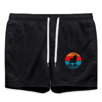 Poodle dog lover Retro vintage Gift idea - Badeshorts - Schwarz - Vorne - AI Model Male 185 light (185cm)