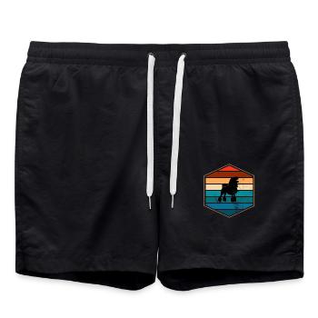 Poodle dog lover Retro vintage Gift idea - Badeshorts - Schwarz - Vorne - AI Model Male 185 light (185cm)