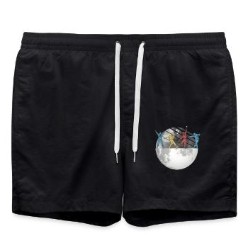 Astronaute Space Moon Space Retro - Short de bain - noir - Devant - AI Model Male 185 light (185cm)