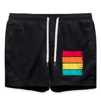Sunset Grunge Arrière-plan - Short de bain - noir - Devant - AI Model Male 185 light (185cm)