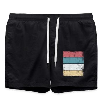 Retro Background Sunset Grunge - Swim Trunks - black - Front - AI Model Male 185 light (185cm)