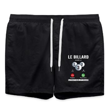 Le Billard M'appelle - Short de bain - noir - Devant - AI Model Male 185 light (185cm)