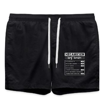 Tarif Horaire D'un Mécanicien Cadeau - Short de bain - noir - Devant - AI Model Male 185 light (185cm)