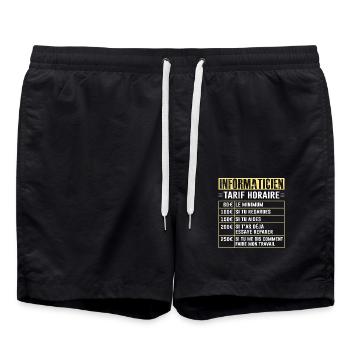 Tarif Horaire D'un Informaticien - Short de bain - noir - Devant - AI Model Male 185 light (185cm)