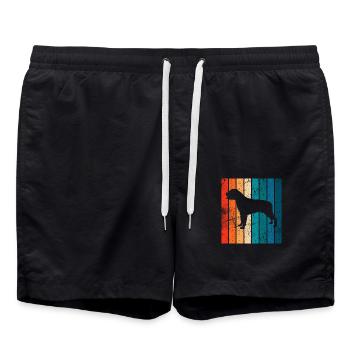 Rottweiler dog lover Retro vintage Gift idea - Badeshorts - Schwarz - Vorne - AI Model Male 185 light (185cm)