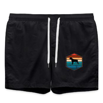 Rottweiler dog lover Retro vintage Gift idea - Badeshorts - Schwarz - Vorne - AI Model Male 185 light (185cm)