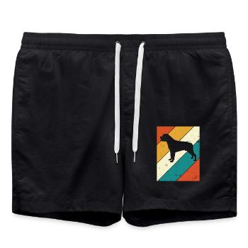 Rottweiler dog lover Retro vintage Gift idea - Badeshorts - Schwarz - Vorne - AI Model Male 185 light (185cm)