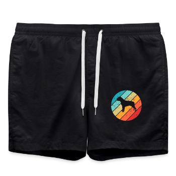 Rottweiler dog lover Retro vintage Gift idea - Badeshorts - Schwarz - Vorne - AI Model Male 185 light (185cm)