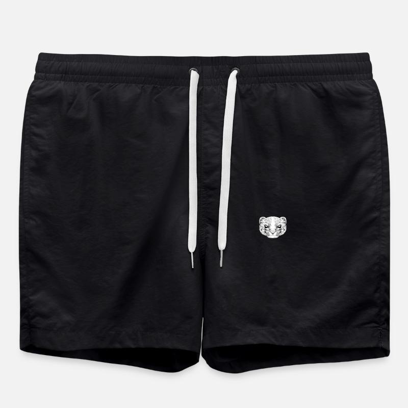 Zeichnung eines Frettchen - Badeshorts - Schwarz