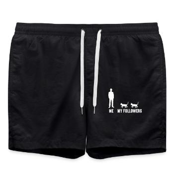 Moi et mes followers chat chatte chat chaton chats - Short de bain - noir - Devant - AI Model Male 185 light (185cm)