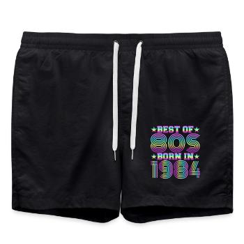 Das Beste Der 80er Jahre Geboren 1984 Vintage - Badeshorts - Schwarz - Vorne - AI Model Male 185 light (185cm)