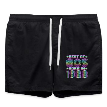 Das Beste Der 80er Jahre Geboren 1988 Vintage - Badeshorts - Schwarz - Vorne - AI Model Male 185 light (185cm)