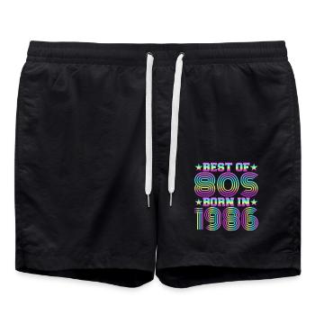 Das Beste Der 80er Jahre Geboren 1986 Vintage - Badeshorts - Schwarz - Vorne - AI Model Male 185 light (185cm)