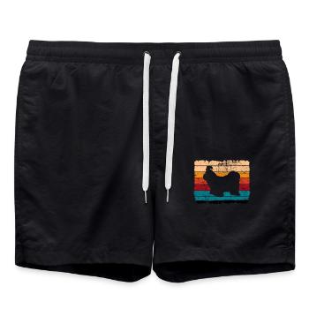 Shih Tzu amoureux des chiens Retro vintage Idée cadeau - Short de bain - noir - Devant - AI Model Male 185 light (185cm)