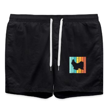 Shih Tzu amoureux des chiens Retro vintage Idée cadeau - Short de bain - noir - Devant - AI Model Male 185 light (185cm)