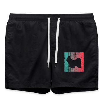 Shih Tzu amoureux des chiens Retro vintage Idée cadeau - Short de bain - noir - Devant - AI Model Male 185 light (185cm)