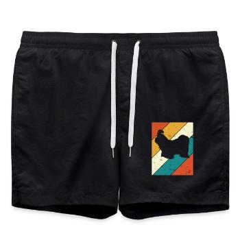Shih Tzu amoureux des chiens Retro vintage Idée cadeau - Short de bain - noir - Devant - AI Model Male 185 light (185cm)
