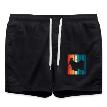 Shih Tzu amoureux des chiens Retro vintage Idée cadeau - Short de bain - noir - Devant - AI Model Male 185 light (185cm)